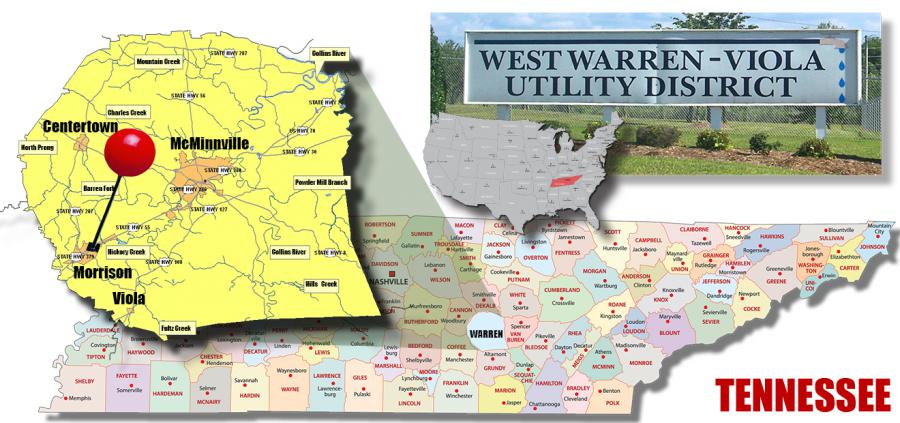 West Warren-Viola Utility District provides sewer to the Town of Morrison, Mountain View Industrial Park, commercial developments along the Highway 55 corridor, and a large residential neighborhood near the McMinnville Country Club.