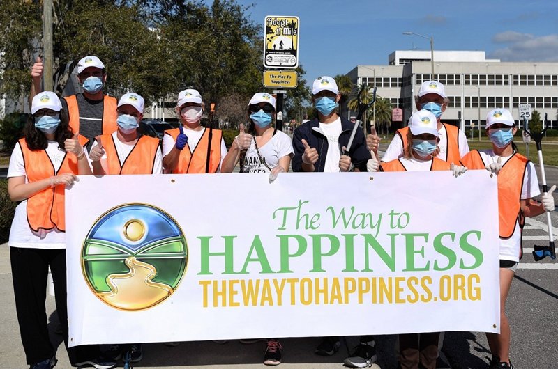 Volunteers take part in The Way to Happiness Foundation of Tampa Bay monthly community cleanups