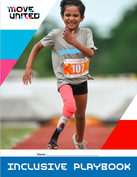 Cover of Inclusive Playbook featuring young athlete running