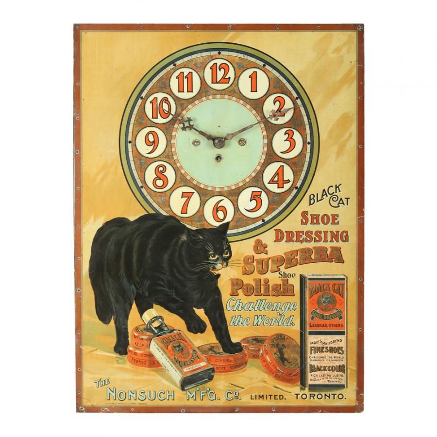 Important Black Cat Shoe Dressing clock (known to collectors as “The Black Cat Clock”) (CA$ 11,210).