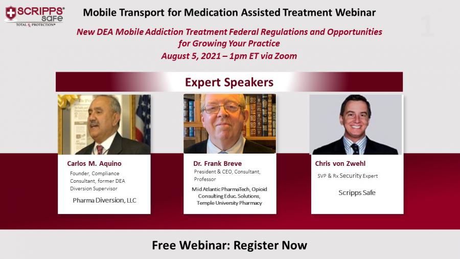 Scripps Safe Mobile Transport for Medication Assisted Treatment webinar announcement