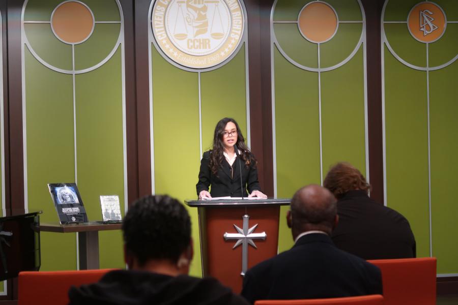 Emma Ashton, Social Reform Officer of the Church of Scientology Kansas City, moderated the conference.