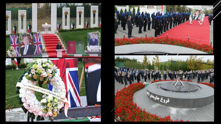 October 18, 2021 -A memorial ceremony with the participation of thousands of residents of Ashraf 3, home to members of the People’s Mojahedin Organization of Iran (PMOI/MEK) in Albania, was held on Sunday, October 17, 2021, in memory of Sir David Amess.