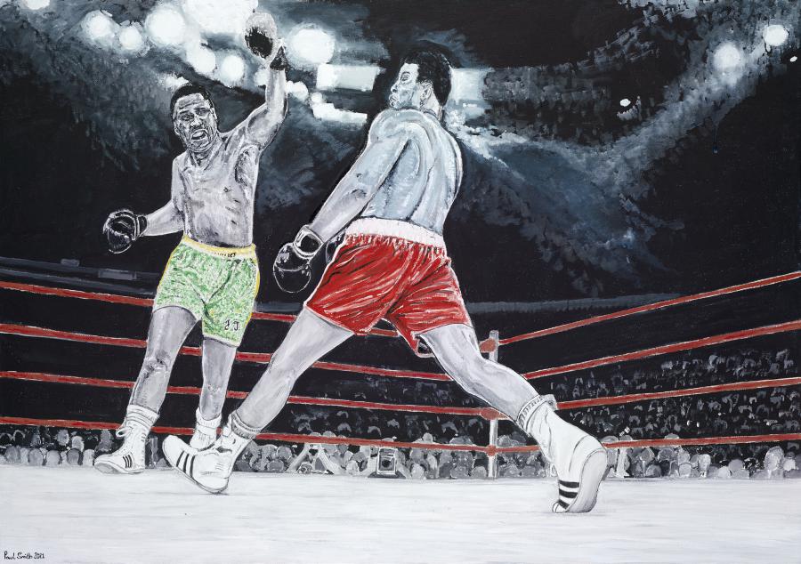 Muhammad Ali v Joe Frazier (Fight of the Century) by Paul Smith on exhibit at Spectrum Miami Booth #503