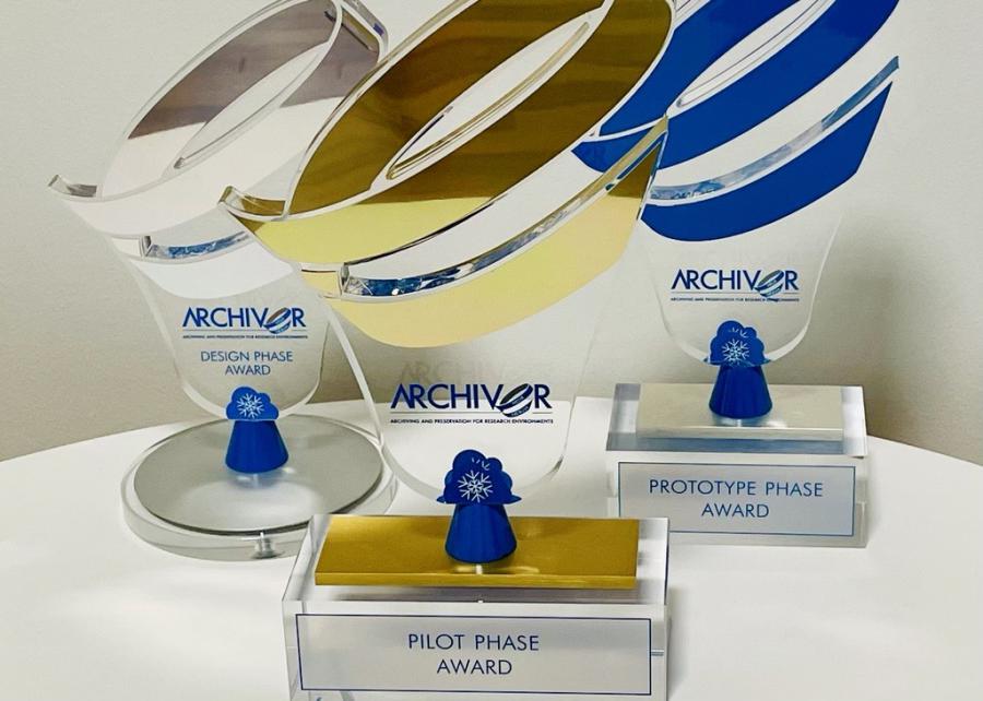 Arkivum's Design, Prototype and Pilot Phase ARCHIVER Award Trophies