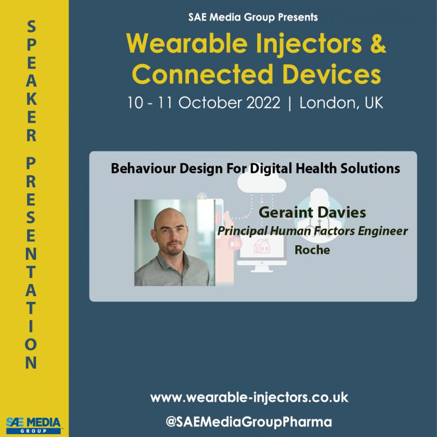 New Speaker Interview released with Geraint Davies, for Wearable Injectors & Connected Devices Conference