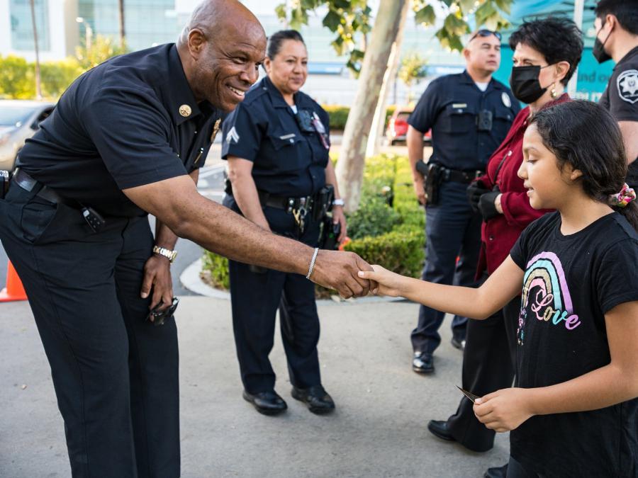 Creating community/police partnerships begins with the youth at the National Night Out celebration at the Church of Scientology Los Angeles.