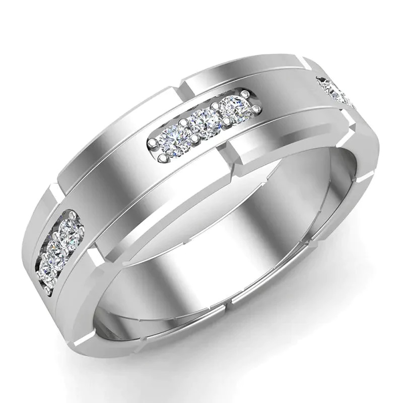 Today, more and more men are shopping for their own wedding bands, and the options are Mens Diamond Wedding Bands Glitz Design