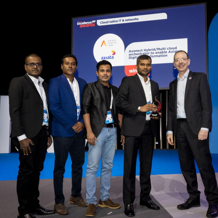 Axiata Digital Labs team members receive their TM Forum Excellence Award at DTW Copenhagen