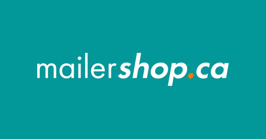 An image featuring the MailerShop.ca logo in knockout and orange colours on a teal background.