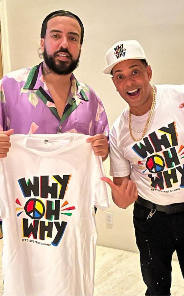 International Music Artist and Philanthropist French Montana raps on "Why Oh Why" the #songforsocialchange up for Grammy consideration joining the musical peace movement created by Producer and Songwriter Raffles van Exel.