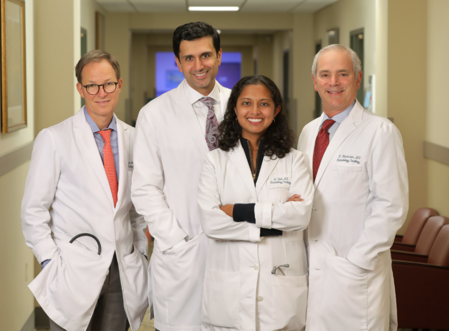 Dr. Megha Shah, Dr. Waqas Rehman, Dr. Myron Bednar, Dr. Kenneth B. Blankstein, and Dr. Swee Ngeow of Hunterdon Hematology Oncology