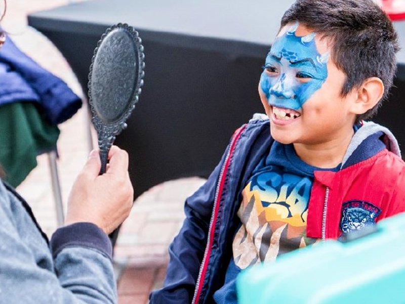  Kids had their faces painted at the“First Sunday” street festival organized by the Church of Scientology Los Angeles for the East Hollywood community.