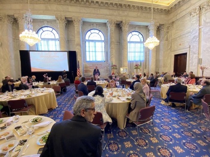 As the 7th month of Iran’s uprising continues on March 16, 2023, the Organization of Iranian American Communities (OIAC) held a Senate briefing. Notable figures in policy and politics, including a group of senators from both sides of the aisle, participated.