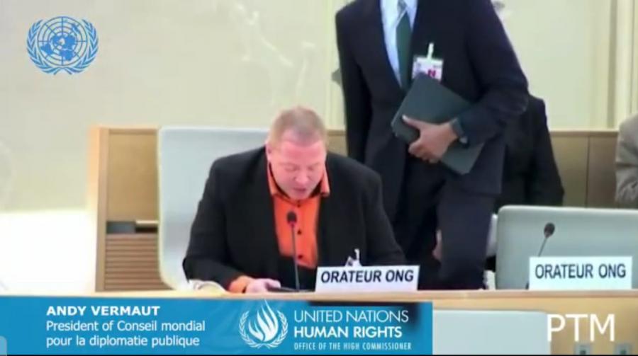 Andy Vermaut speaks at the 52nd Human Rights Council Session in Geneva, calling for justice and accountability for Pashtuns in Pakistan.