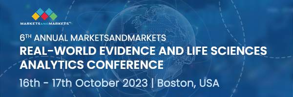 MarketsandMarkets is pleased to announce that registrations for the 6th Annual Real-World Evidence and Life Sciences Analytics Conference have started with an early bird discount of 20% 6th Annual Real-World Evidence and Life Sciences Analytics Conference
