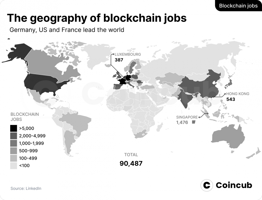 Blockchain Jobs Map 2023 - Coincub
