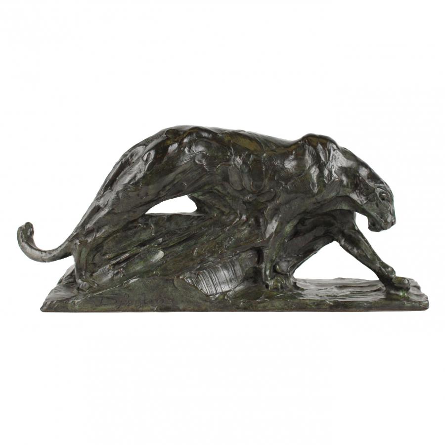 Bronze sculpture titled Stalking Leopard by Dylan Lewis (South African, b. 1964), considered to be one of the world’s foremost sculptors of the animal form (est. $10,000-$20,000).