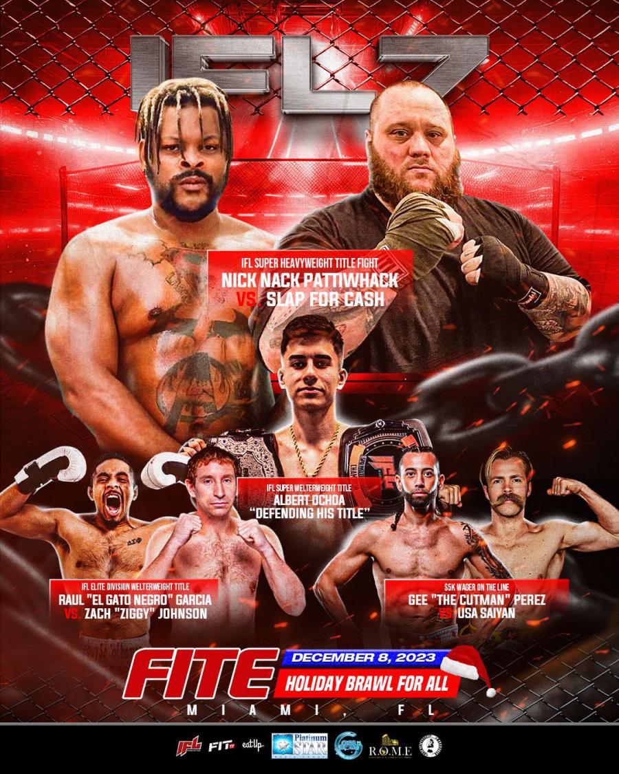 Nick Nack Pattiwhack and SlapForCash headline the Influencer Fight League Holiday Brawl For All: Redefining Combat Sports at Miccosukee Casino and Resort in Miami, Florida on Dec. 8, 2023