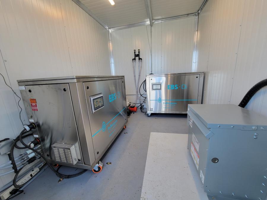 Installation of EBS-Di System in a specially designed trailer enclosure at the plant