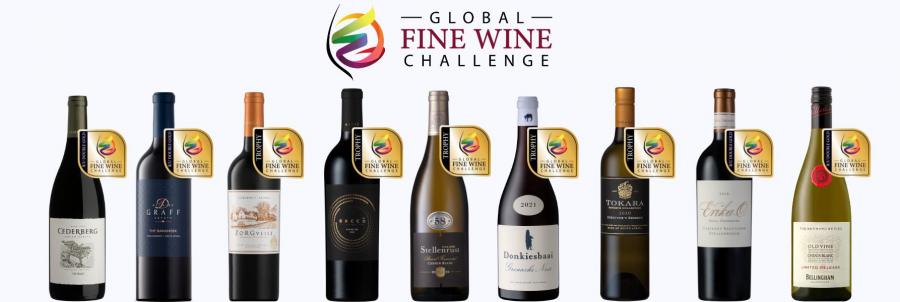South Africa's 5 Trophy & 4 Runner-Up Double Gold winning wines from the 2023 Global Fine Wine Challenge