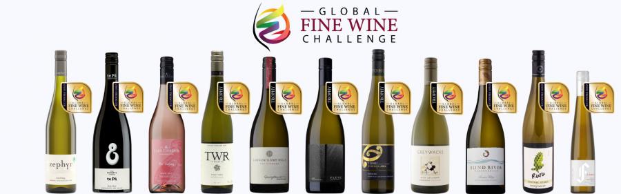 New Zealand's 5 Trophy Winners & 6 Runner-Up Double Gold winning wines from the 2023 Global Fine Wine Challenge