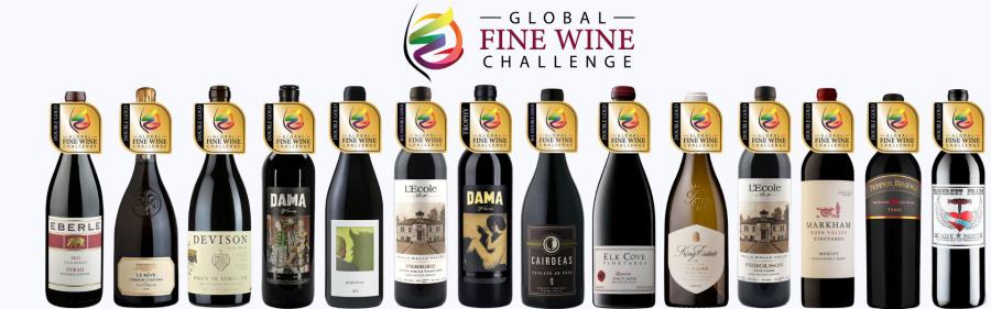 America's Trophy, Runner Up and Double Gold winning wines from the 2023 Global Fine Wine Challenge