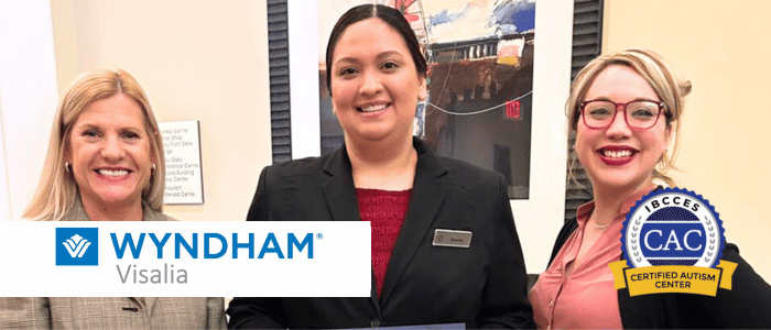 Wyndham Visalia hotel staff standing together in lobby