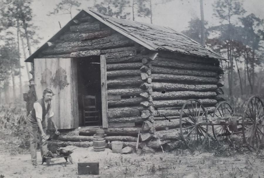 Cabin built by Finley Click at Ethel around 1889