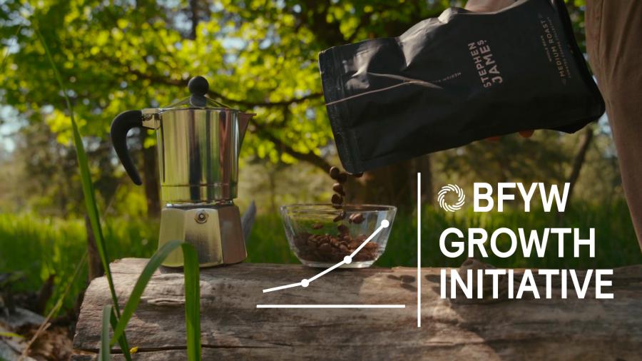 coffee pot in exterior picture with BFYW Growth Initiative symbol in lower right corner
