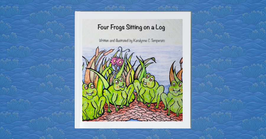 Cover of the children's book showing illustrated frogs on a log with vibrant greenery in the background.