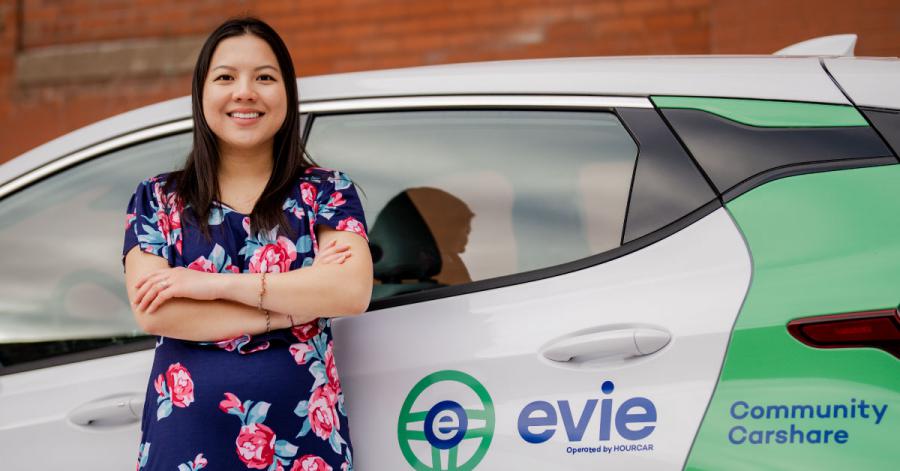 Council Member Yang with Evie Community Carshare