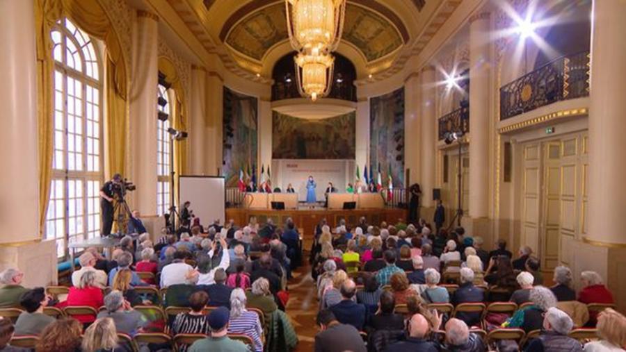 In a gathering held at the Municipality of the 5th District of Paris, a conference in solidarity with the resistance movement in Iran took place, featuring prominent speakers including Mrs. Maryam Rajavi, the President-elect of the (NCRI) of Iran.