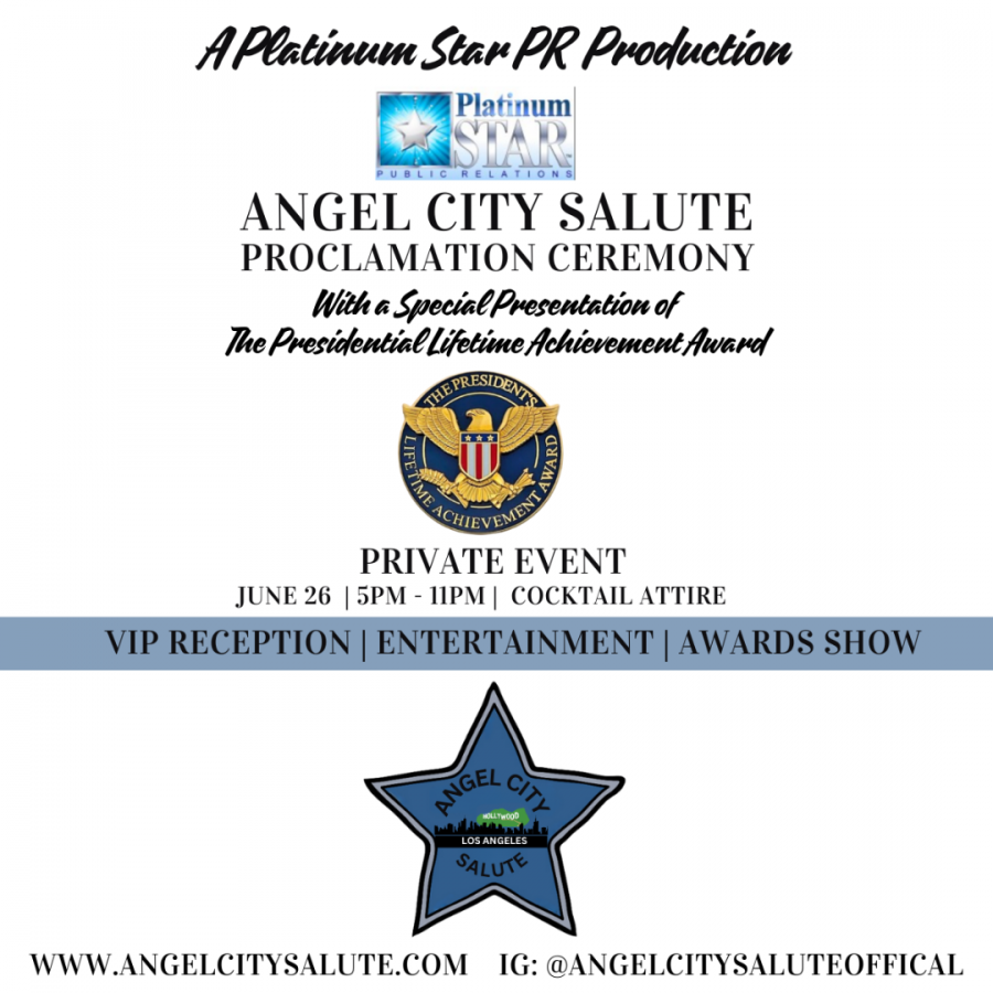 Angel City Salute founded by Humanitarian Dr. Marie Y. Lemelle was designed to honor individuals who have made remarkable contributions to the Los Angeles community and beyond by demonstrating outstanding philanthropic, and volunteerism acts to better society.