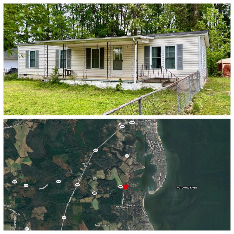 3 BR/2 BA mobile home on .28 +/- acre Westmoreland Shores lot -- Golf cart community - Located only .5 mile from Monroe Creek leading into the Potomac River, 4 miles from Colonial Beach pier, 4.5 miles from Rt. 205, 5 miles from Rt. 3, 12 miles from Rt. 301