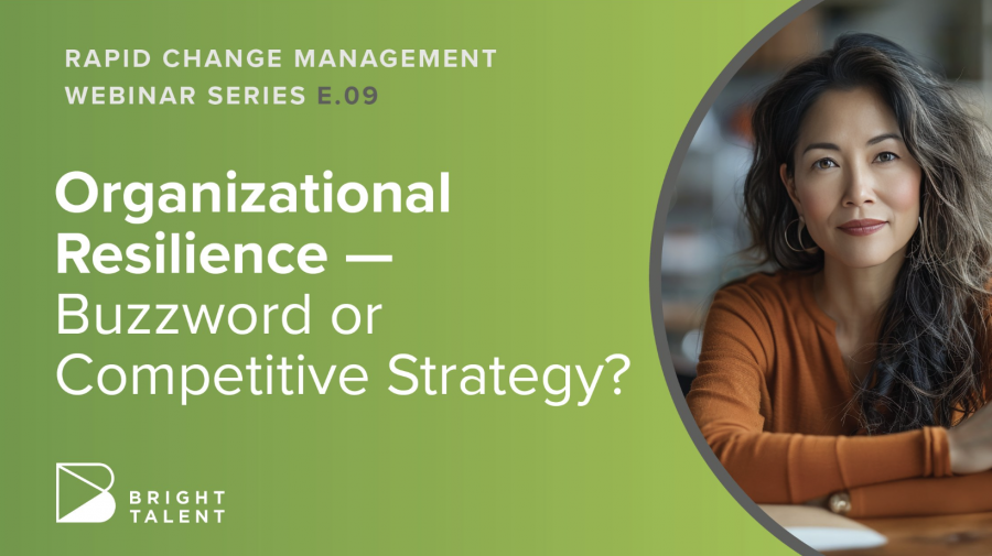 Image of Asian woman looking at the viewer with the words Organizational Resilience -- Buzzword or Creative Strategy? Caption: Resilience takes on new shades of meaning in our post-pandemic world. Learn from Lamya Alaoui, a multi-faceted HR executive with