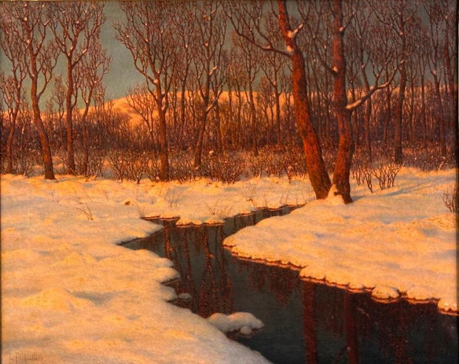 Oil painting signed by Ivan Federovich Choultse (Russian/French, 1874-1913), titled Soir de Novembre, 25 ½ inches by 32 inches (canvas, less frame) (est. $15,000-$25,000).