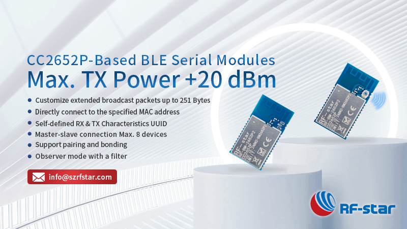 CC2652P-based BLE Serial Modules RF-BM-2652P2/P2I
