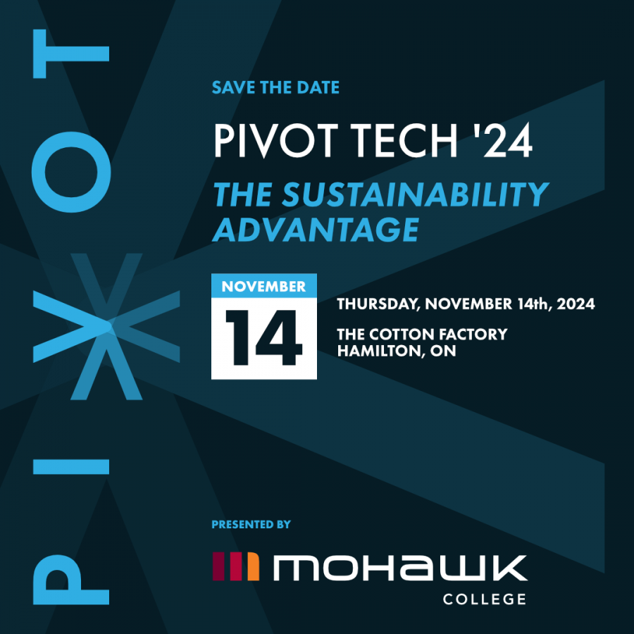 Announcement for a tech Conference, PIVOT TECH ‘24: The Sustainability Advantage