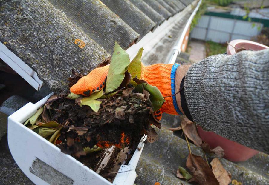 hand cleaning gutters