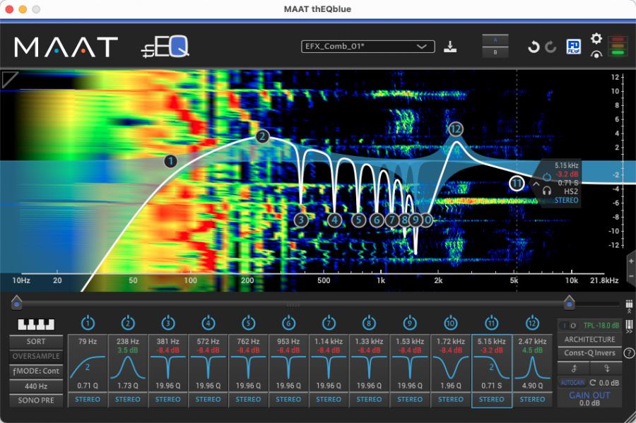 The user interface for the multi–Architecture thEQblue from MAAT