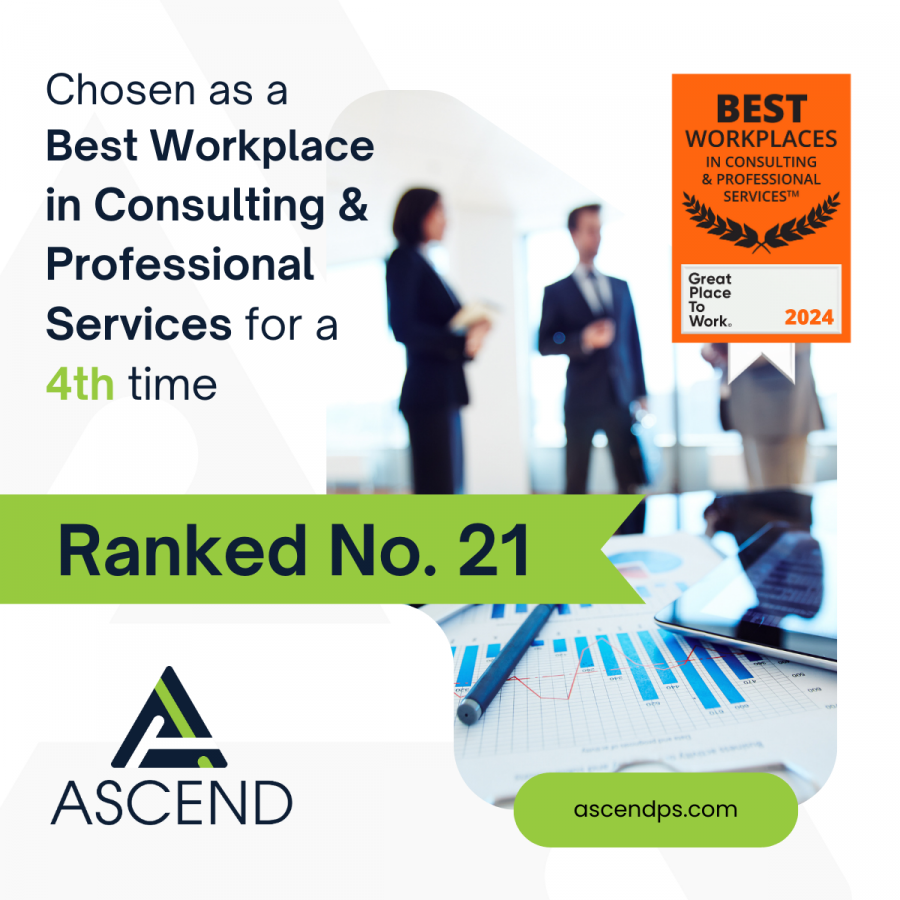 Ascend Ranks #21 Best Workplaces Consulting & Professional Services