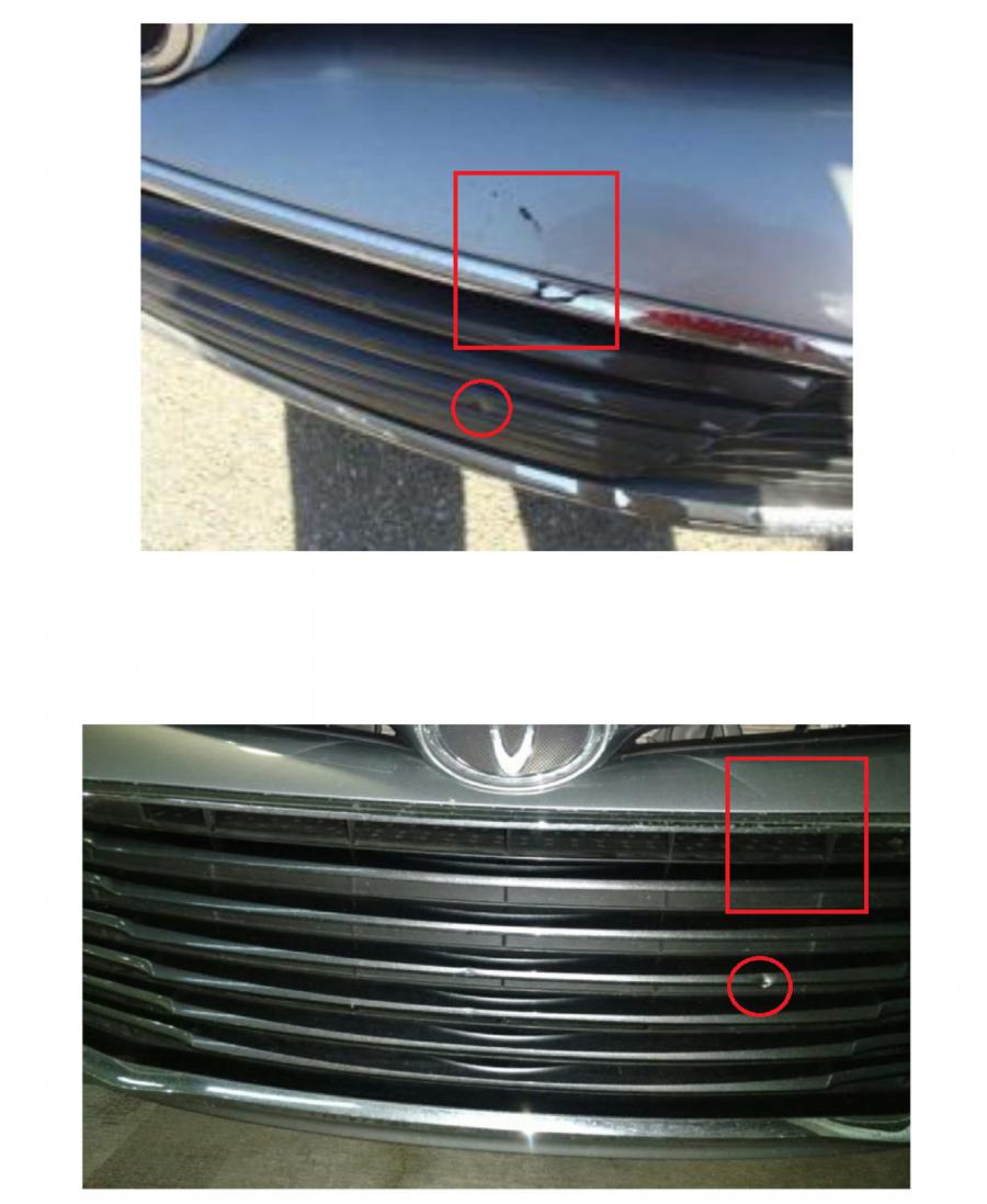 'Believe It or Not!' but according to Enterprise National Car Rental the two photos reveal the same damage!  The 'angle' of the camera conceals...'Believe It' so says Enterpirse.  So says the rest of the world: 'NOT!'