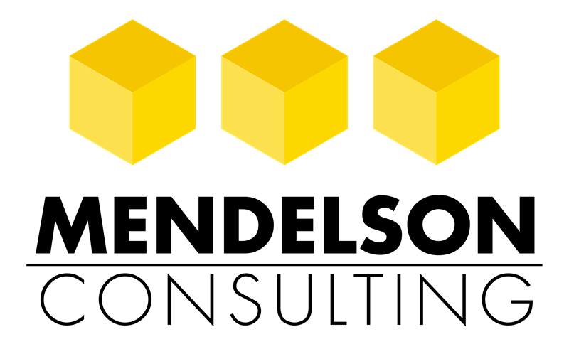 Mendelson Consulting logo with 3 cubes