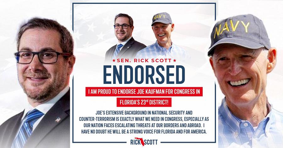 US Sen Rick Scott Endorses Joe Kaufman for Congress