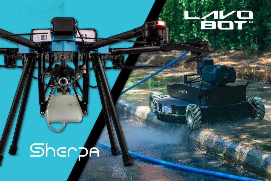 Sherpa Cleaning Drone and Lavo Bot Surface Cleaning Robots