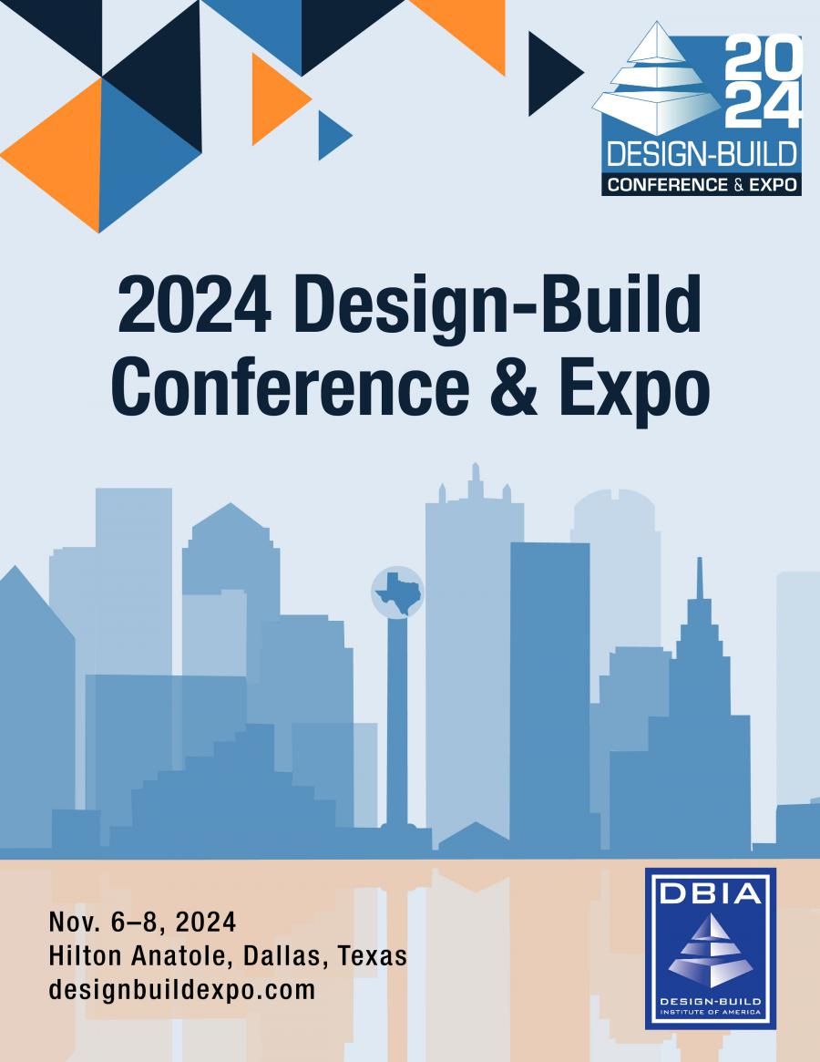 Flyer for 2024 DBIA Design-Build Conference & Expo, Nov. 60-8, Dallas, TX