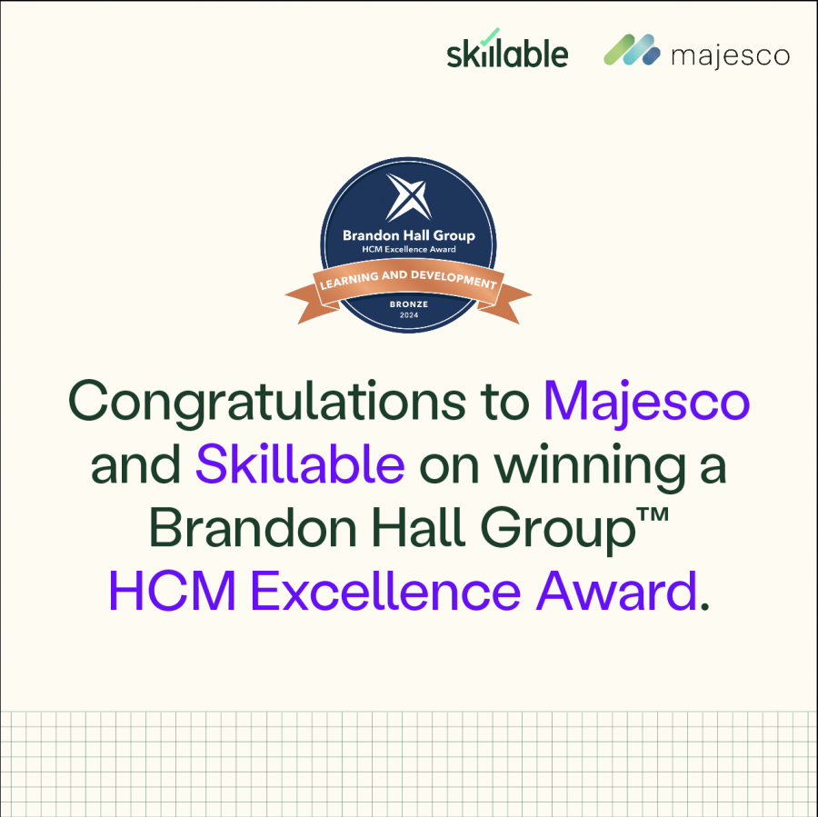 Majesco and Skillable win a Brandon Hall Group Bronze HCM Excellence Award