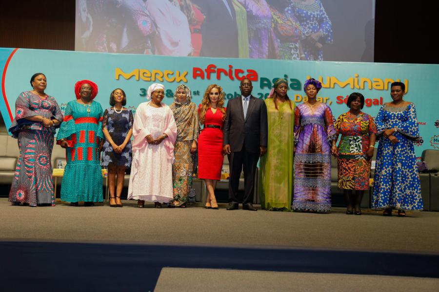 (L-R): H.E. REBECCA NAA OKAIKOR AKUFO-ADDO, The First Lady of Ghana; H.E. BRIGITTE TOUADERA, The First Lady of Central Africa Republic;  H.E. NEO JANE MASISI, The First Lady of Botswana; H.E. AISSATA ISSOUFOU MAHAMADOU, The First Lady of Niger; H.E. HINDA