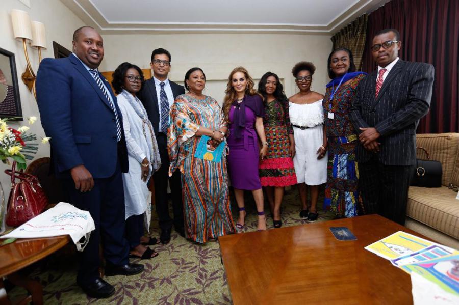 Dr. Rasha Kelej, CEO of Merck Foundation with H.E. REBBECA AKUFO-ADDO, the First Lady of Ghana during the meeting to discuss the selection of the right candidates for the one year online diabetes diploma.